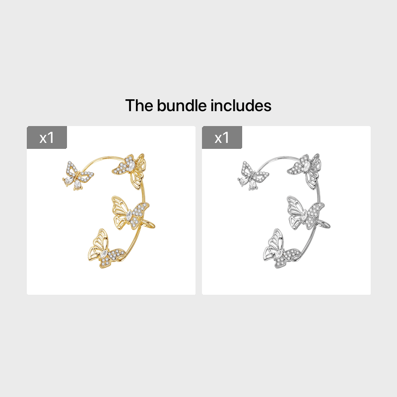 Women'S Elegant Butterfly Ear Cuffs - No-Piercing Ear Hooks, Synthetic Gemstone Accents, Everyday & Formal Jewelry for Parties, Weddings, Everyday Outfits - Non-Piercing Ear Clips for Sensitive Light Beige, Party Accessories, Whimsical Design, Delicate Cr - الصورة 19