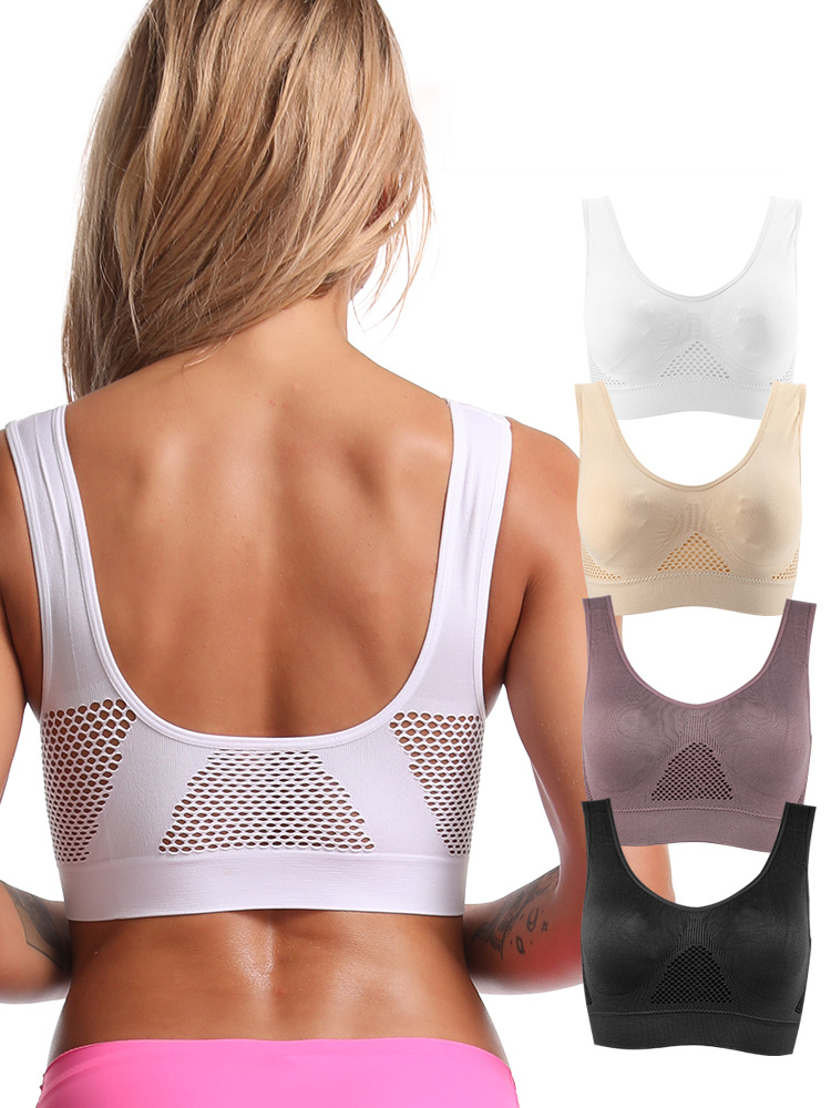 Bras for Women Seamless Bra with Pads Easy Comfort Bra Everyday Push Up Bralette Vest Wireless Brassiere Bra - الصورة 23