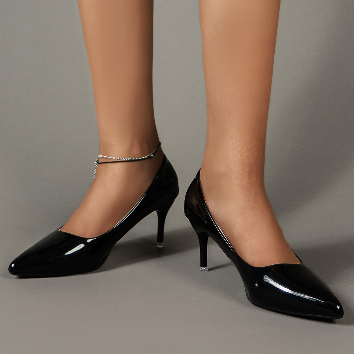 Women's Solid Color Stiletto Heels, Elegant Pointed Toe Work Pumps, Lightweight Dress Pumps - الصورة 10