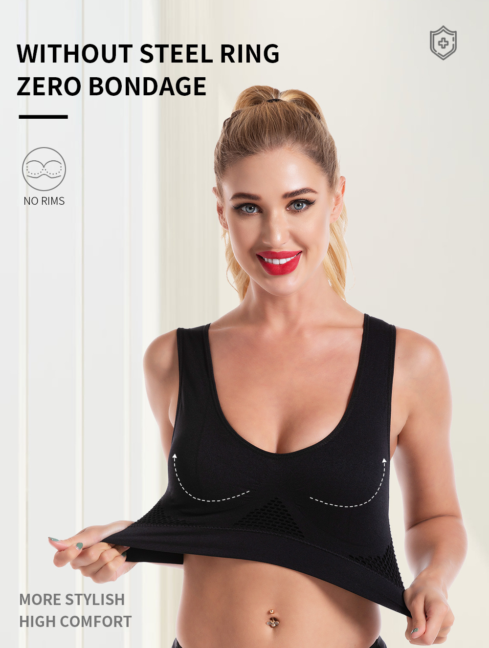 Bras for Women Seamless Bra with Pads Easy Comfort Bra Everyday Push Up Bralette Vest Wireless Brassiere Bra - الصورة 17