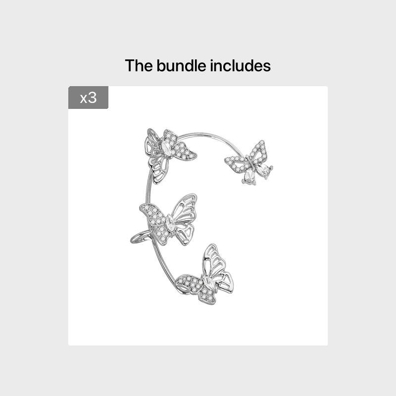 Women'S Elegant Butterfly Ear Cuffs - No-Piercing Ear Hooks, Synthetic Gemstone Accents, Everyday & Formal Jewelry for Parties, Weddings, Everyday Outfits - Non-Piercing Ear Clips for Sensitive Light Beige, Party Accessories, Whimsical Design, Delicate Cr - الصورة 17