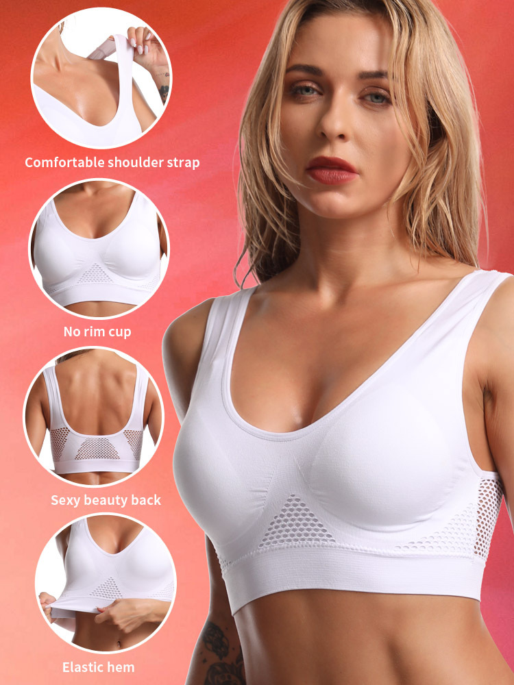 Bras for Women Seamless Bra with Pads Easy Comfort Bra Everyday Push Up Bralette Vest Wireless Brassiere Bra - الصورة 22