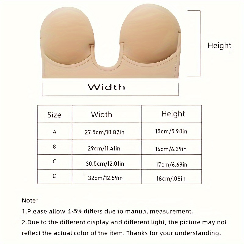 Women'S Reusable Magic Bra with a Plunge Design, Featuring Push-Up, Strapless, And Invisible Adhesive Properties. - الصورة 11