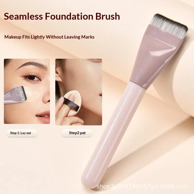 Makeup Foundation Brush Cosmetic Makeup Tool Kits Foundation Brush +Makeup Palette + Black Powder Puff Set - الصورة 2