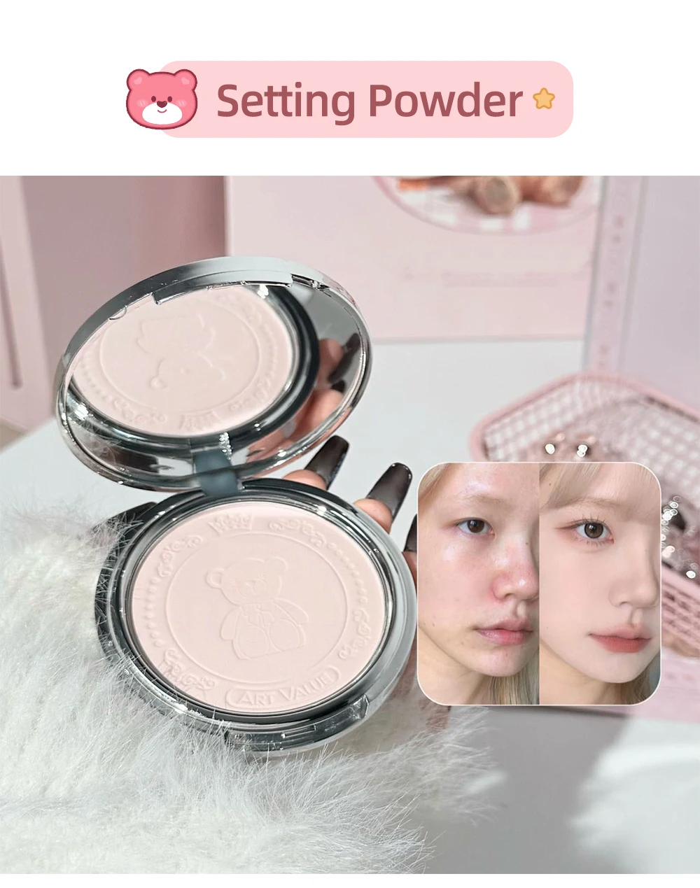 ART VALUE 7PC Makeup Sets Include 3 Colors Matte Lip Mud,1 Pressed Powder,1 Blush,1 Eyes Palette,1 Necklace Beauty Makeup Sets - الصورة 26