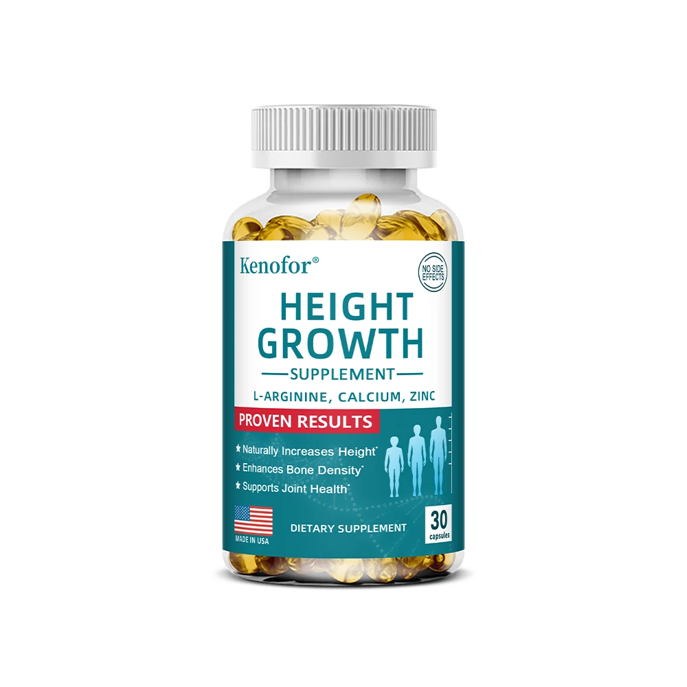 Natural Height Growth Calcium Vitamin D Supplement Vegetarian Capsules, Increase Bone Strength, Height Promoter Capsules Adults - الصورة 7