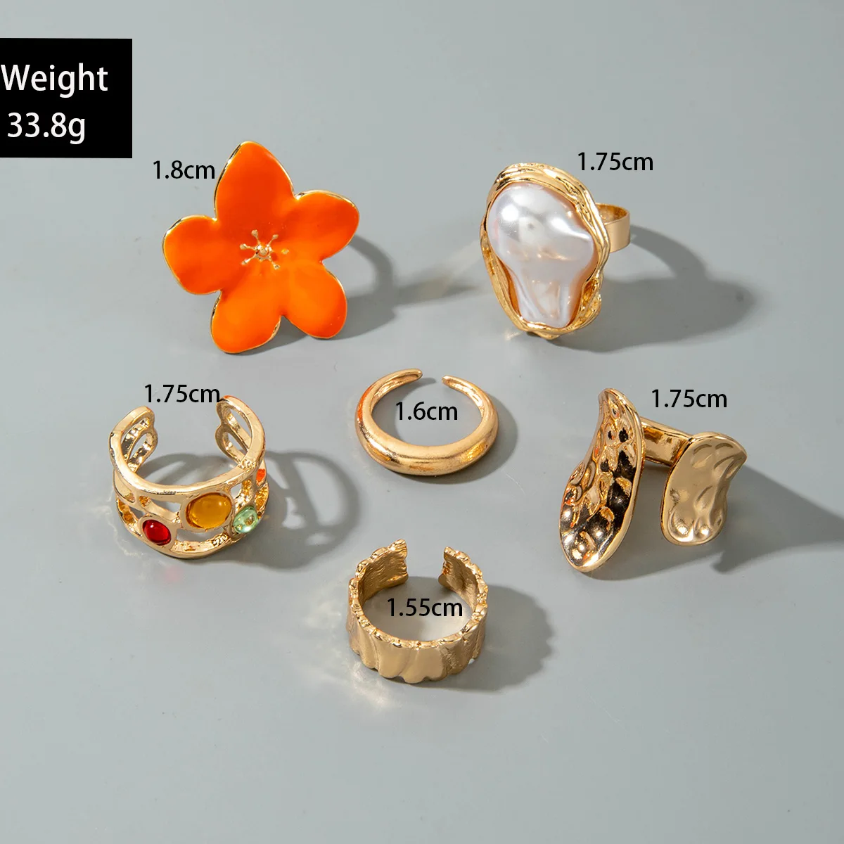 Tocona 2024 New Fashion Luxury Imitation Pearl Open Ring Sets for Women Elegant Gold Color Ring Party Jewelry Accessories - الصورة 27