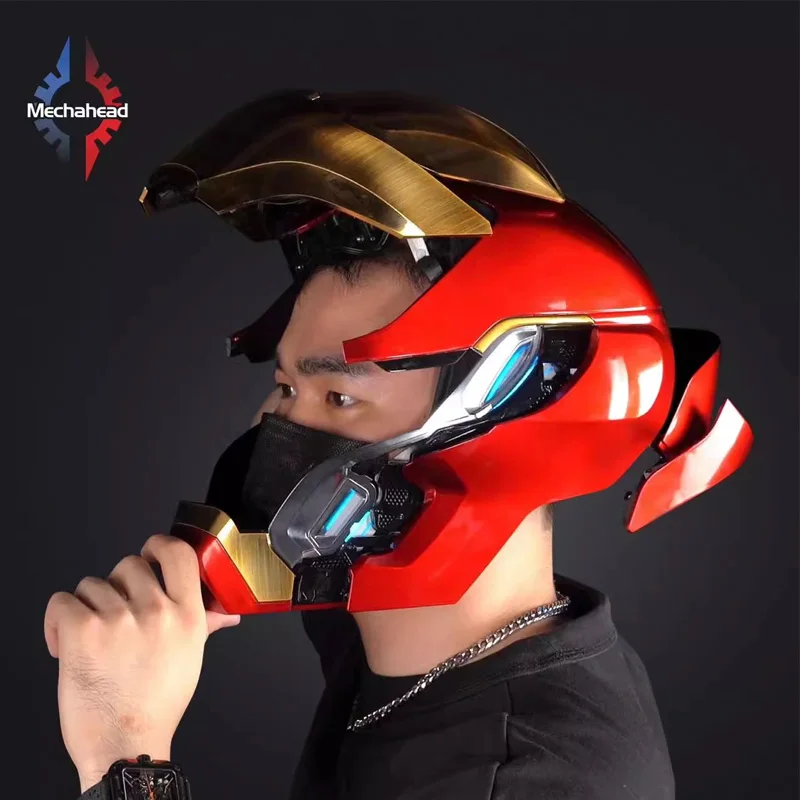 2024 New Mechahead 1:1 Iron Man Mk50 helmet Voice-activated Deformation Wearable Helmet Around Marvel Animation Toy - الصورة 8