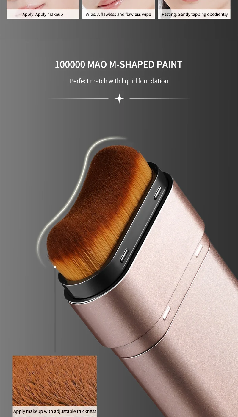 Light and Moist Hydrating Foundation, Natural-Looking, Moisturizing, Shiny, Thin and Lightweight, Double-Headed Makeup Foundation That Rotates for Easy Use, with Its Own Brush, Waterproof, Easy to Apply Makeup, and Easy for Beginners to Use. - الصورة 13
