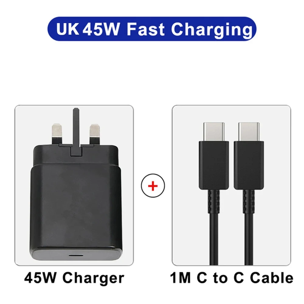 45W PD Super fast charge for S22 S23 Ultra Note 10+ 5G USB C Mobile Phone Type C US/EU/UK Fast Quick Charging Wall Adapter - الصورة 7