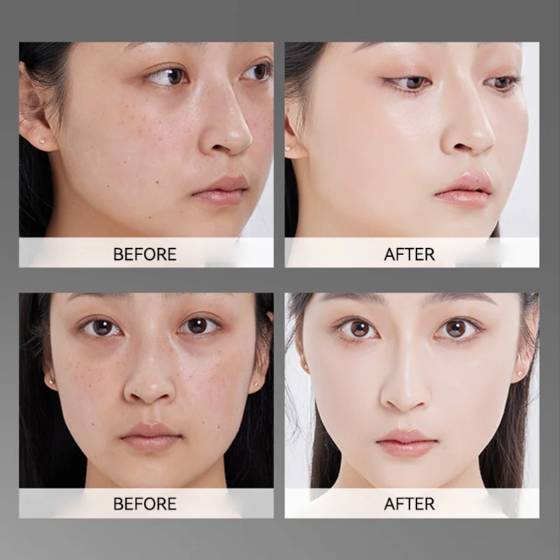 Light and Moist Hydrating Foundation, Natural-Looking, Moisturizing, Shiny, Thin and Lightweight, Double-Headed Makeup Foundation That Rotates for Easy Use, with Its Own Brush, Waterproof, Easy to Apply Makeup, and Easy for Beginners to Use. - الصورة 3