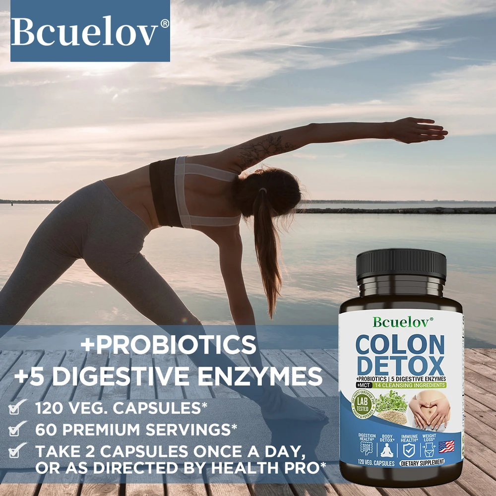 Colon Cleanser Detox Supplement - Bowel Cleansing & Probiotics - Natural Digestion, Constipation & Bowel Relief, Bowel Health - الصورة 6
