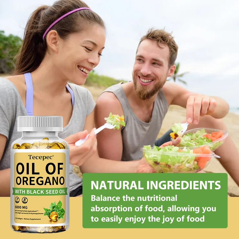 Oil of Oregano with Black Seed Oil, 30/60/120 Capsules– 20:1 Extract - Antioxidant Immune Health Support, Non-GMO Supplement - الصورة 3