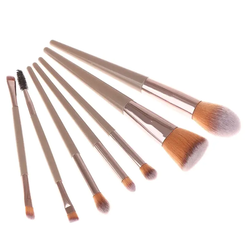 Makeup Brushes Face Eyes Make Up 7Pcs Brush Eyelash Eyeshadow Eyebrow Eyeliner Foundation Powder Blush Highlight Lips Brush - الصورة 2