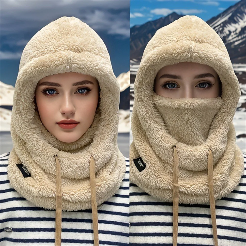 Winter Warm Thermal Windproof Balaclava Ski Hood Motorcycle Face Cover Polar Fleece Adjustable Cycling Neck Cover Full Face Mask - الصورة 10