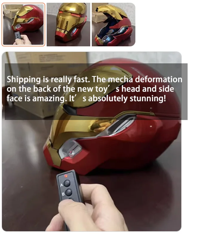 2024 New Mechahead 1:1 Iron Man Mk50 helmet Voice-activated Deformation Wearable Helmet Around Marvel Animation Toy - الصورة 30