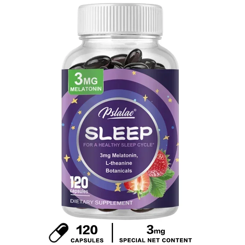 With 3 Mg Melatonin & L-Theanine Capsules, Sleep Support Helps Calm Mind and Body for Better, Longer Sleep 120 CapsulesSupplemen - الصورة 6