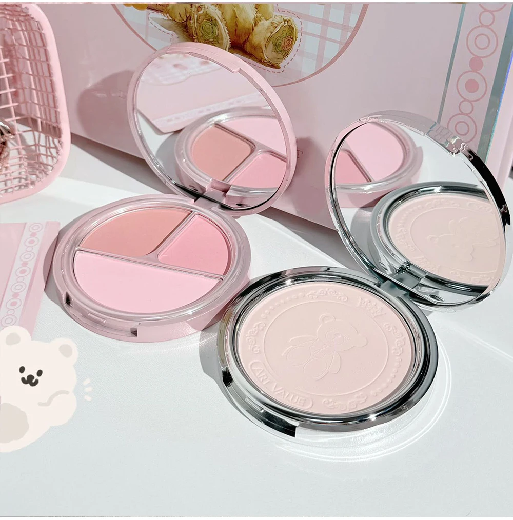ART VALUE 7PC Makeup Sets Include 3 Colors Matte Lip Mud,1 Pressed Powder,1 Blush,1 Eyes Palette,1 Necklace Beauty Makeup Sets - الصورة 14