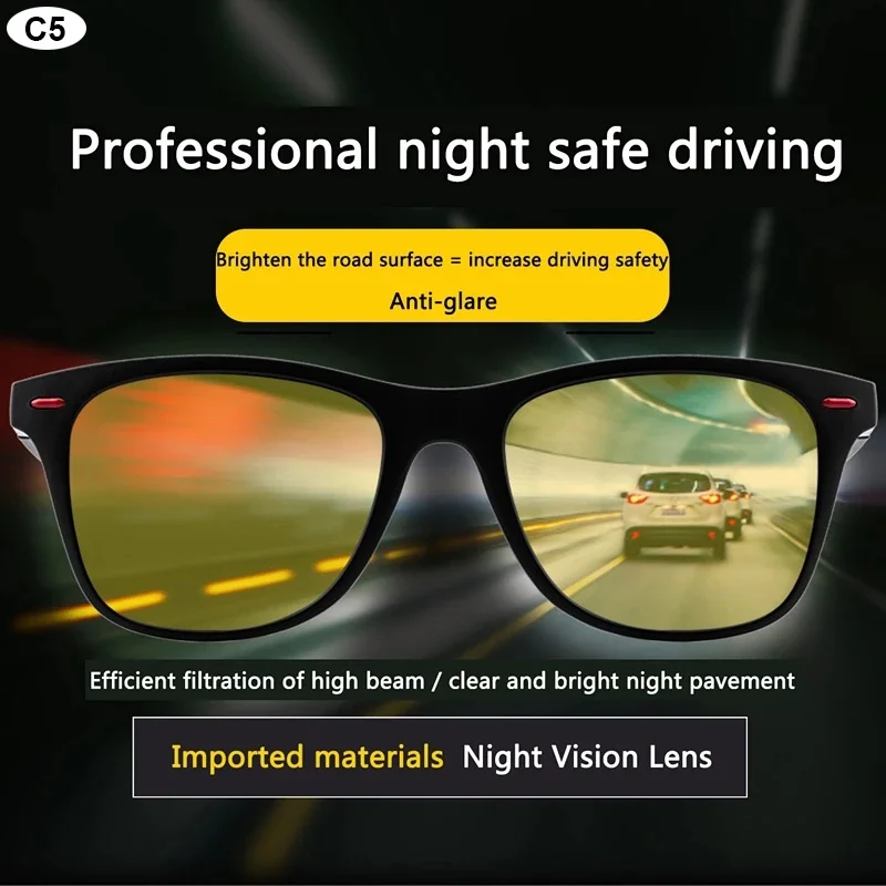 Night Vision Glasses PC Frame Polarized Sunglasses Men Outdoor Sport Sun Glasses Day Night Vision Driver Night Glasses Goggles - الصورة 14