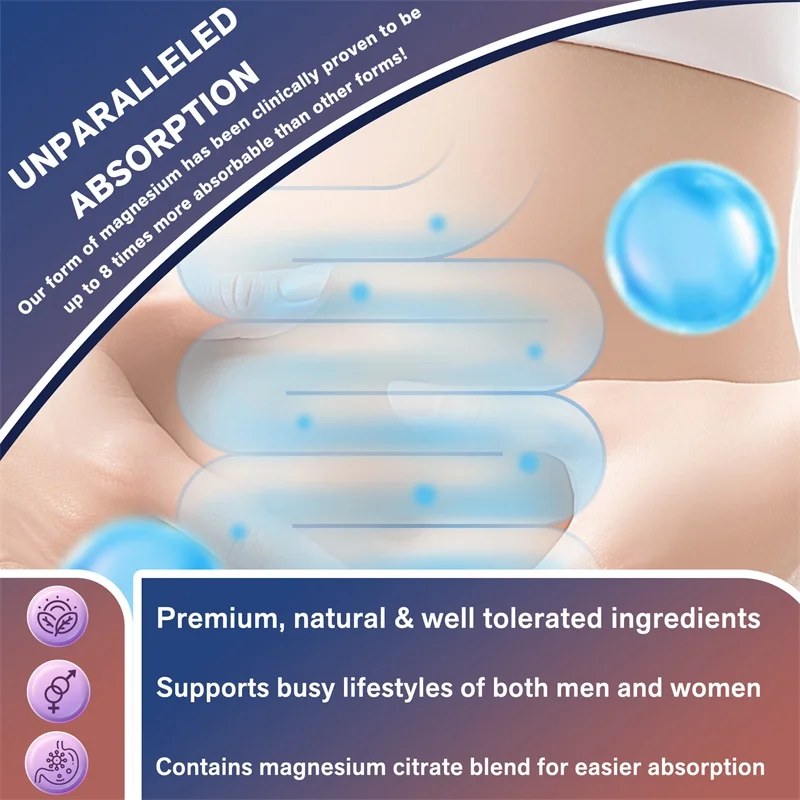 Magnesium Complex Capsules - Bone & Heart Health Supplement, Sleep Support,Muscle Relaxation,Stress & Anxiety Relief - الصورة 6