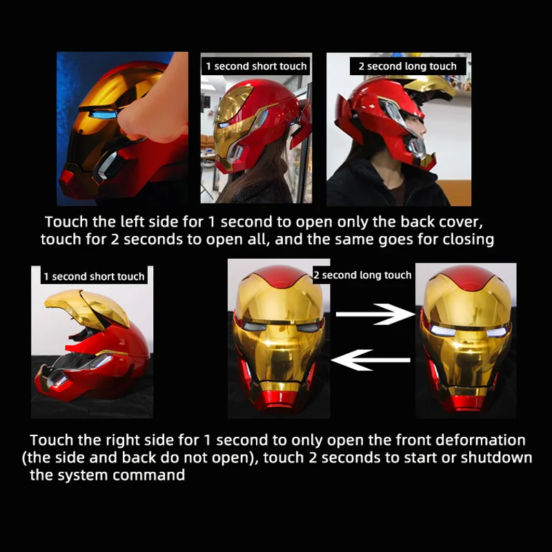 2024 New Mechahead 1:1 Iron Man Mk50 helmet Voice-activated Deformation Wearable Helmet Around Marvel Animation Toy - الصورة 5