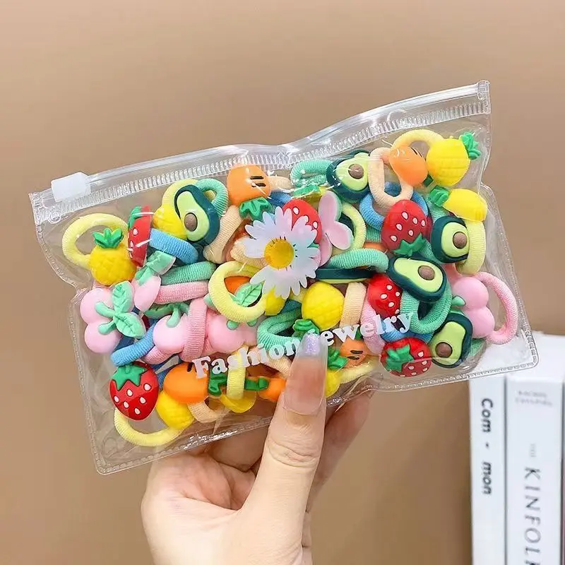 10/20Pcs/Set Cute Cartoon Rubber Elastic Hair Bands Girls Not Hurt Hair Small Scrunchie Kids Sweet Hair Ties Hair Accessories - الصورة 15