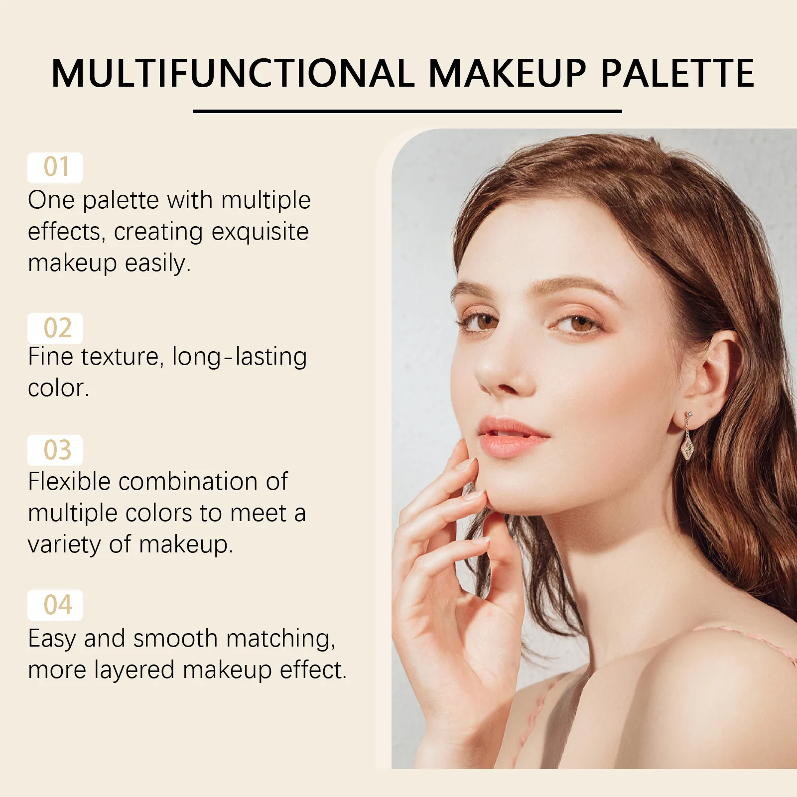Makeup Set Multiple Functions Easy Carry Eyes Shadow Powder Blusher Highlight Brightening Sleeping Silkworm Facial Makeup Board - الصورة 10