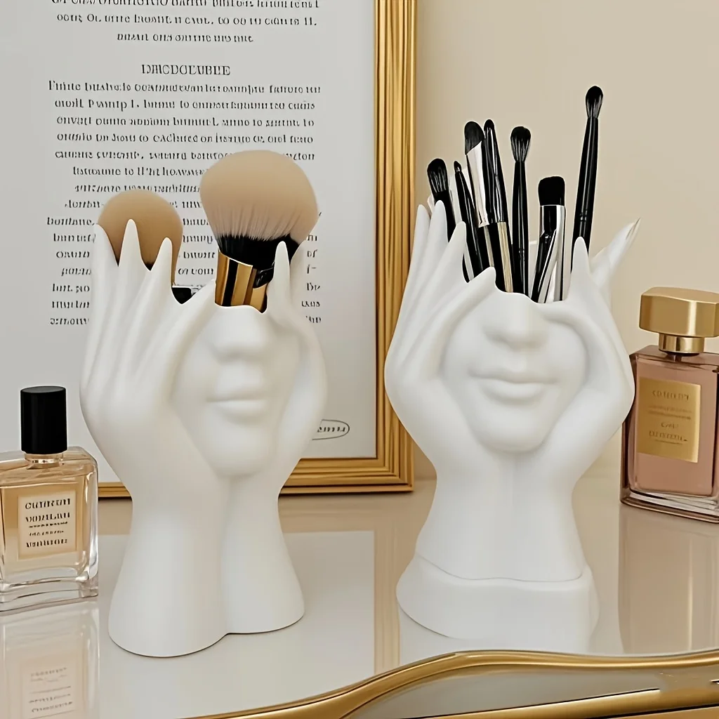 Makeup Organizer Is Lightweight, Portable, and Perfect for Desktop and Bathroom Use, Storing Brushes and Cosmetics - الصورة 2
