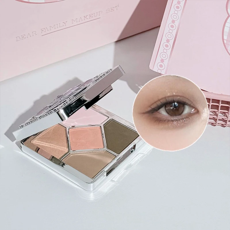 ART VALUE 7PC Makeup Sets Include 3 Colors Matte Lip Mud,1 Pressed Powder,1 Blush,1 Eyes Palette,1 Necklace Beauty Makeup Sets - الصورة 5