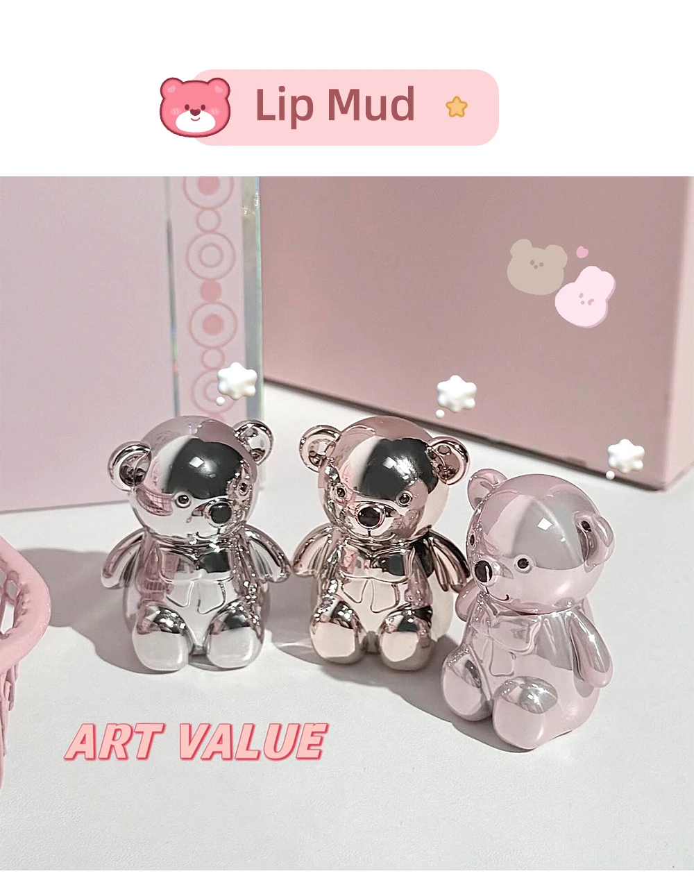 ART VALUE 7PC Makeup Sets Include 3 Colors Matte Lip Mud,1 Pressed Powder,1 Blush,1 Eyes Palette,1 Necklace Beauty Makeup Sets - الصورة 17