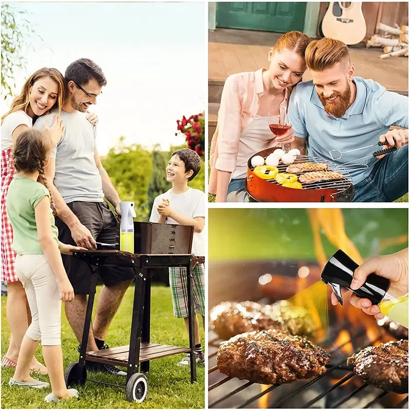 200/300/500ml Oil Spray Bottle BBQ Cooking Olive Oil Sprayer Plastic Baking Oil Spray Empty Bottle Vinegar Bottle Or Oil brush - الصورة 6