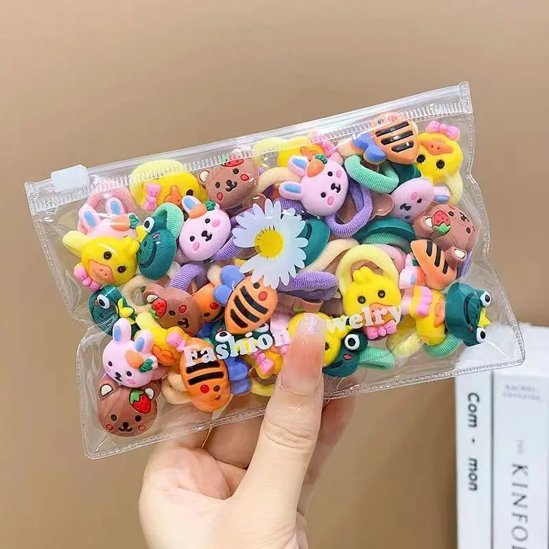10/20Pcs/Set Cute Cartoon Rubber Elastic Hair Bands Girls Not Hurt Hair Small Scrunchie Kids Sweet Hair Ties Hair Accessories - الصورة 8