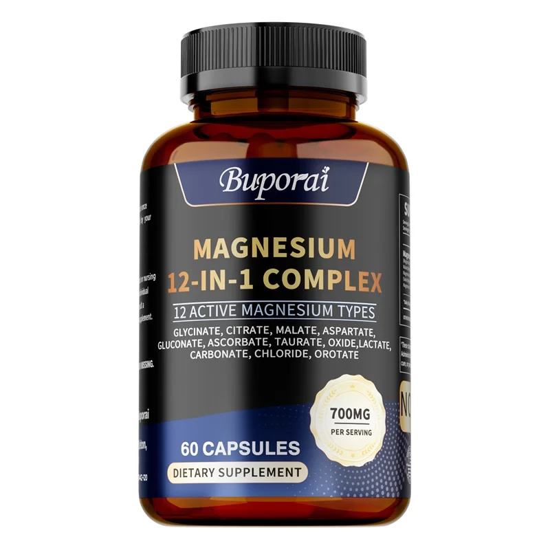 Magnesium Complex Capsules - Bone & Heart Health Supplement, Sleep Support,Muscle Relaxation,Stress & Anxiety Relief - الصورة 8