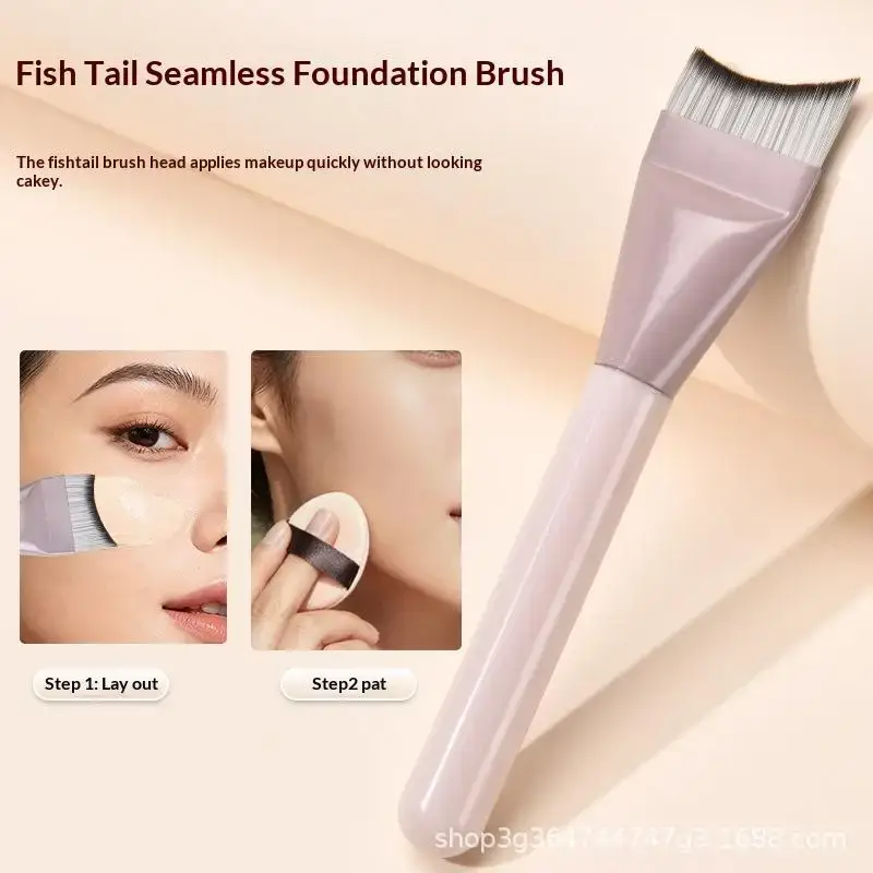 Makeup Foundation Brush Cosmetic Makeup Tool Kits Foundation Brush +Makeup Palette + Black Powder Puff Set - الصورة 13