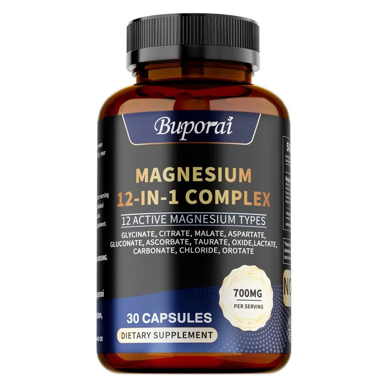 Magnesium Complex Capsules - Bone & Heart Health Supplement, Sleep Support,Muscle Relaxation,Stress & Anxiety Relief - الصورة 11
