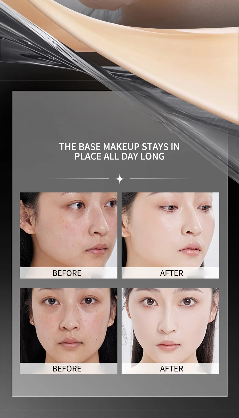 Light and Moist Hydrating Foundation, Natural-Looking, Moisturizing, Shiny, Thin and Lightweight, Double-Headed Makeup Foundation That Rotates for Easy Use, with Its Own Brush, Waterproof, Easy to Apply Makeup, and Easy for Beginners to Use. - الصورة 16