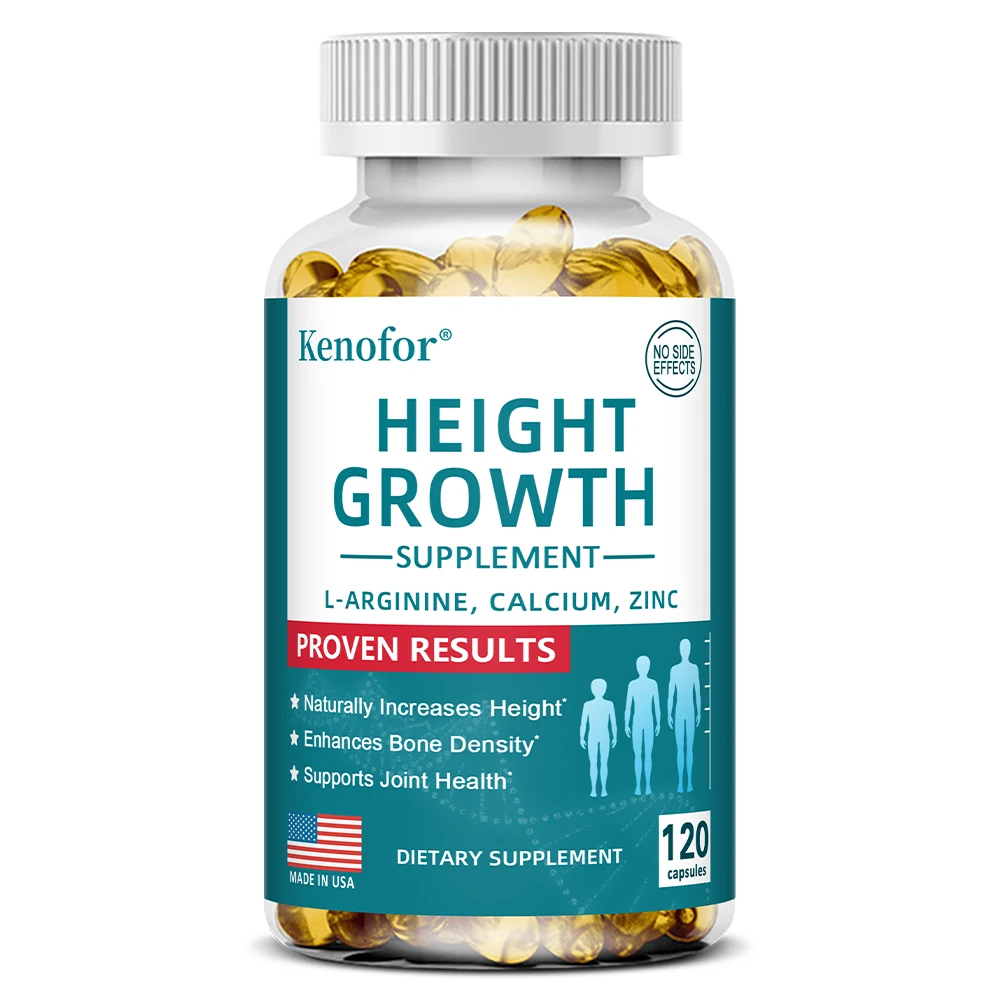 Natural Height Growth Calcium Vitamin D Supplement Vegetarian Capsules, Increase Bone Strength, Height Promoter Capsules Adults - الصورة 9