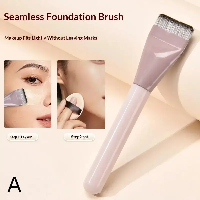 Makeup Foundation Brush Cosmetic Makeup Tool Kits Foundation Brush +Makeup Palette + Black Powder Puff Set - الصورة 12