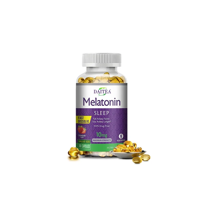 Daitea Melatonin 10mg, Sleep Dietary Supplement, 120 Strawberry Flavored Capsules, Contains Melatonin - Healthy Sleep - الصورة 10