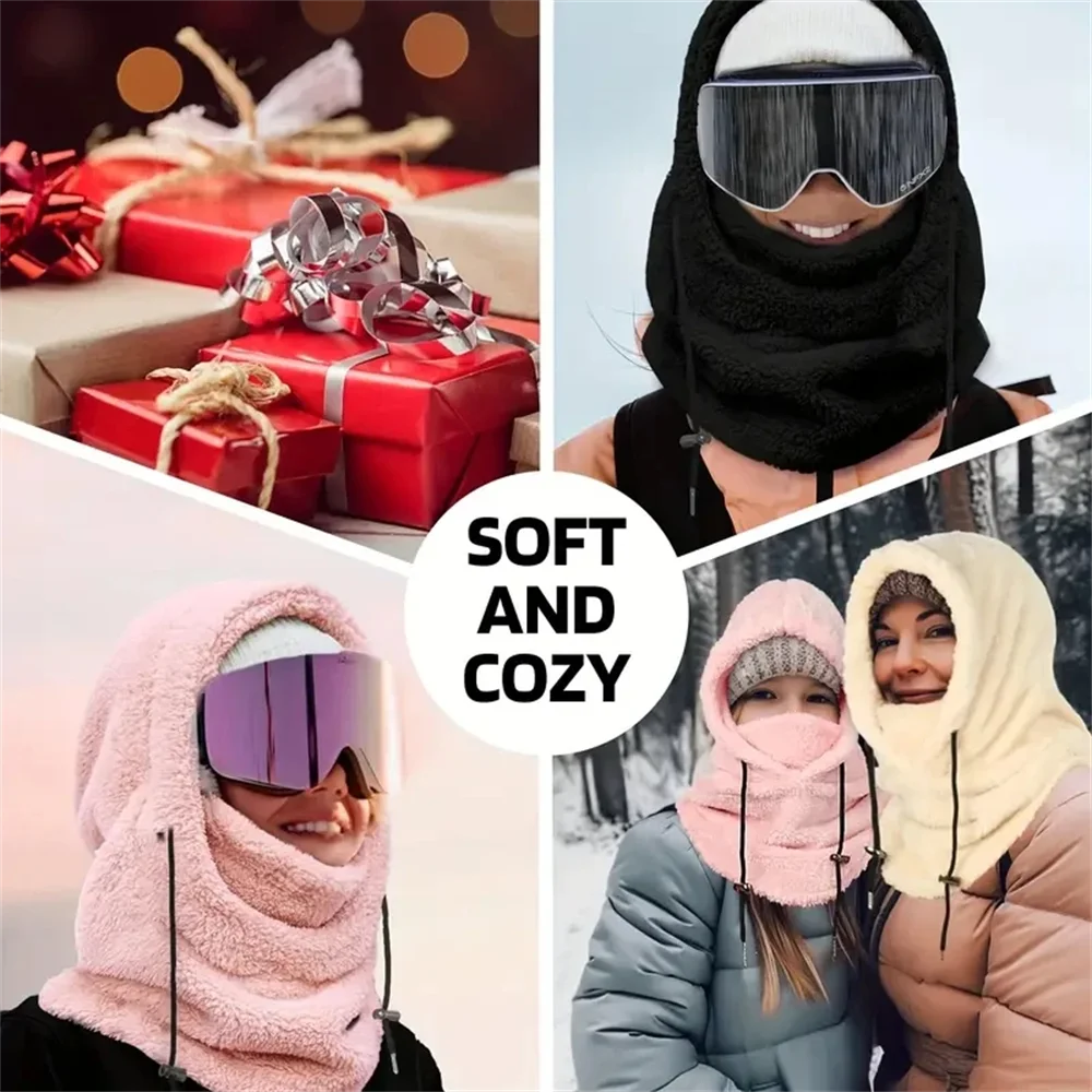 Winter Warm Thermal Windproof Balaclava Ski Hood Motorcycle Face Cover Polar Fleece Adjustable Cycling Neck Cover Full Face Mask - الصورة 18