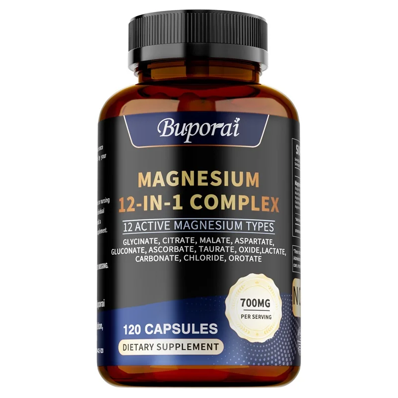Magnesium Complex Capsules - Bone & Heart Health Supplement, Sleep Support,Muscle Relaxation,Stress & Anxiety Relief - الصورة 7