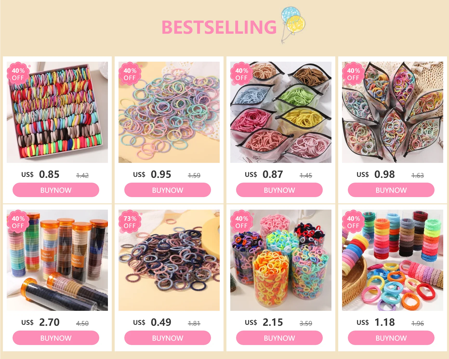 500/1000/2000pcs Girls Colourful Disposable Rubber Band Hair Ties Headband Children Ponytail Holder Bands Kids Hair Accessories - الصورة 24