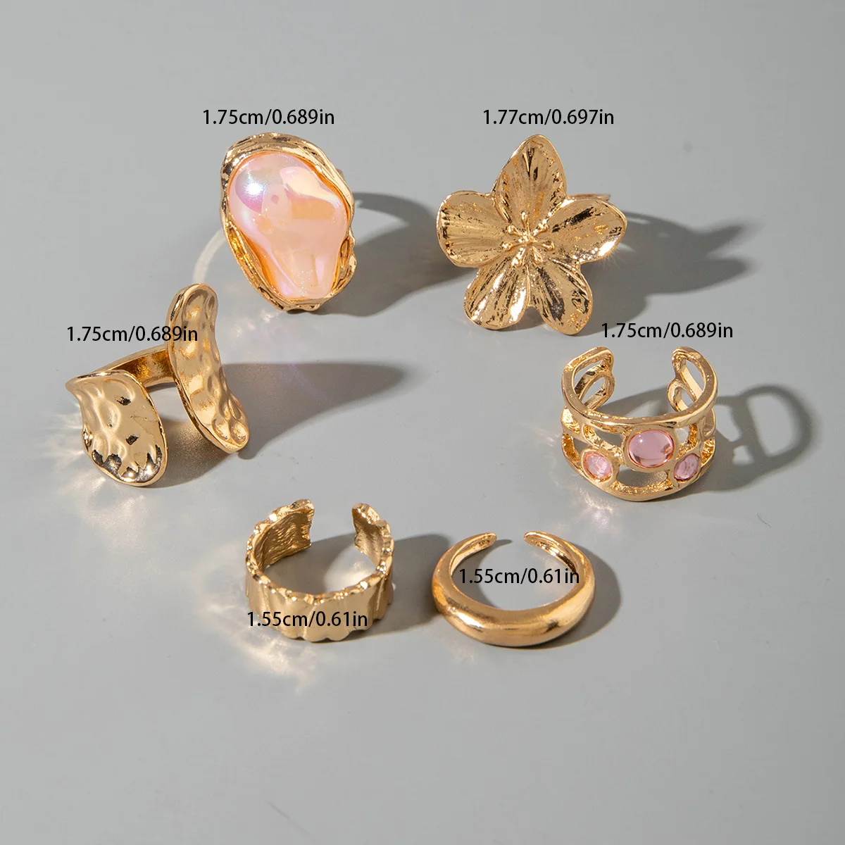 Tocona 2024 New Fashion Luxury Imitation Pearl Open Ring Sets for Women Elegant Gold Color Ring Party Jewelry Accessories - الصورة 25