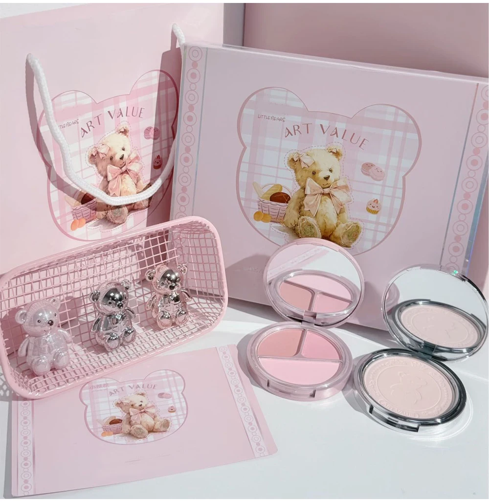 ART VALUE 7PC Makeup Sets Include 3 Colors Matte Lip Mud,1 Pressed Powder,1 Blush,1 Eyes Palette,1 Necklace Beauty Makeup Sets - الصورة 12