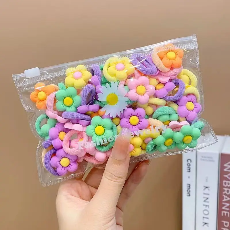 10/20Pcs/Set Cute Cartoon Rubber Elastic Hair Bands Girls Not Hurt Hair Small Scrunchie Kids Sweet Hair Ties Hair Accessories - الصورة 13