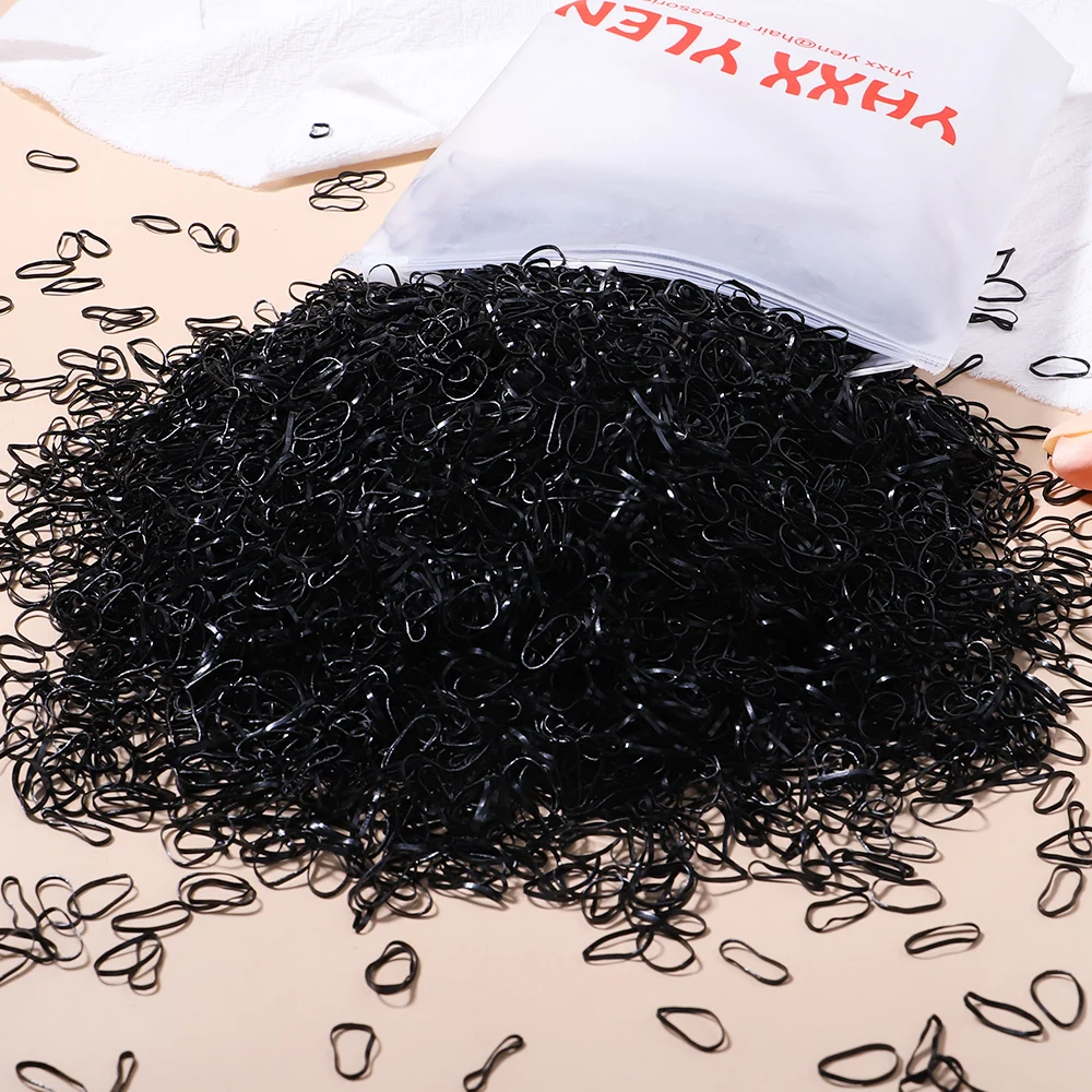 500/1000/2000pcs Girls Colourful Disposable Rubber Band Hair Ties Headband Children Ponytail Holder Bands Kids Hair Accessories - الصورة 39