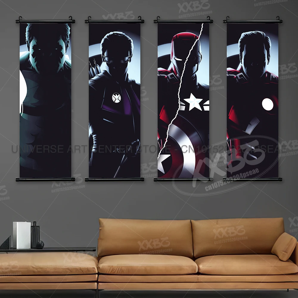 Marvel Poster The Avengers Movie Home Decor Captain America Wall Art Iron Man Hanging Painting Thor Scrolls Picture Hulk Mural - الصورة 2