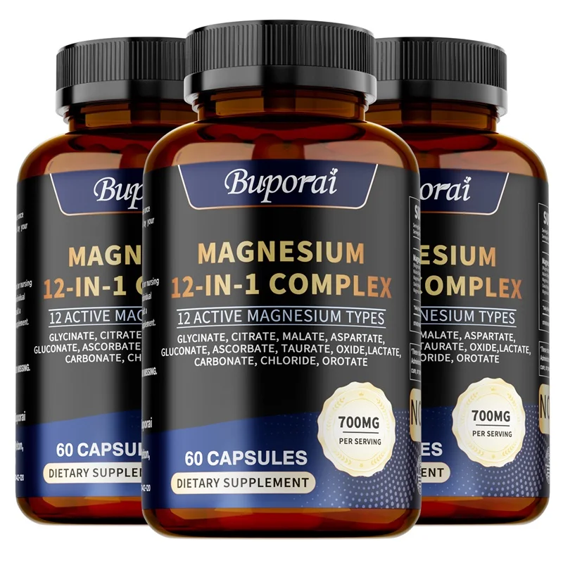 Magnesium Complex Capsules - Bone & Heart Health Supplement, Sleep Support,Muscle Relaxation,Stress & Anxiety Relief - الصورة 10