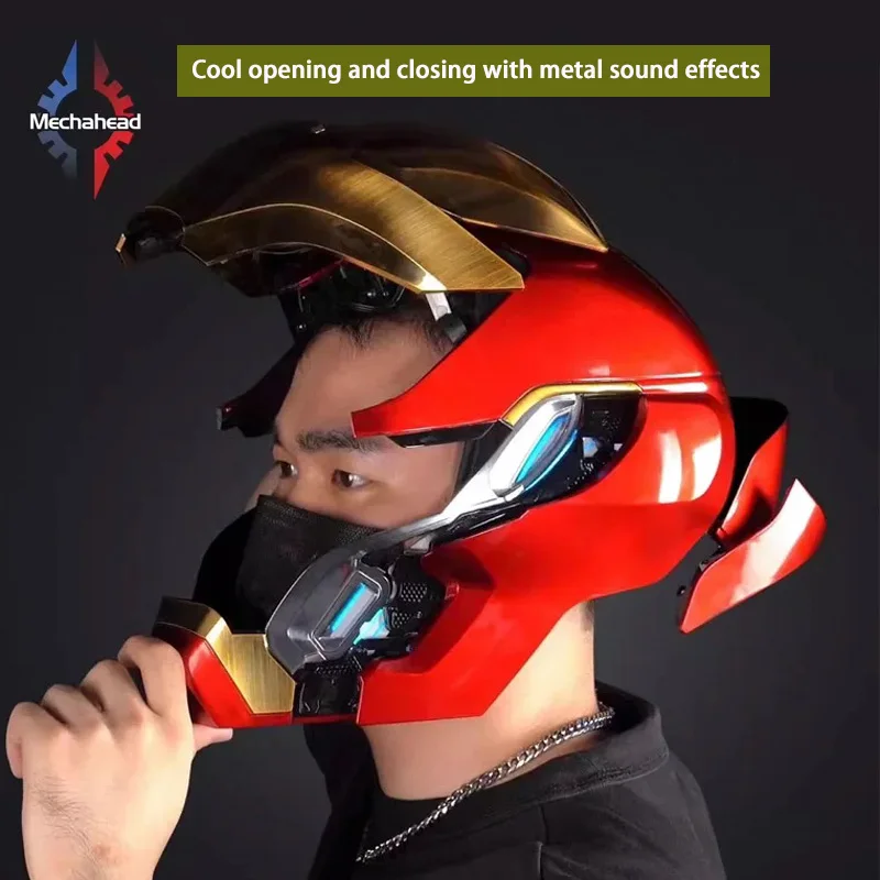 2024 New Mechahead 1:1 Iron Man Mk50 helmet Voice-activated Deformation Wearable Helmet Around Marvel Animation Toy - الصورة 3