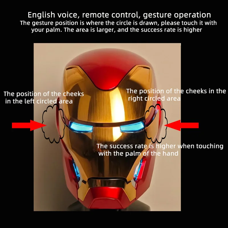 2024 New Mechahead 1:1 Iron Man Mk50 helmet Voice-activated Deformation Wearable Helmet Around Marvel Animation Toy - الصورة 4